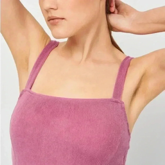 Zara berry ribbed  crop top/bra S - Picture 2 of 5